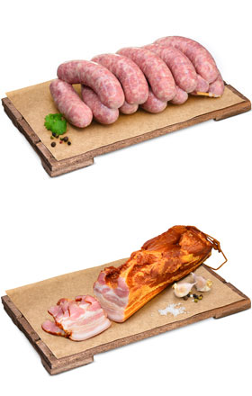 kiełbasa biała i boczek